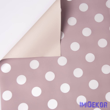 Pöttyös fólia tekercs 58cm x 10m - Púder Bézs / Fehér mintás csomagolópapír