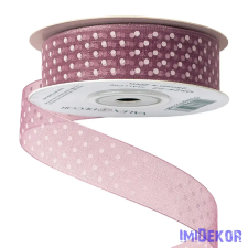  Pöttyös organza szalag 20mm x 20m - Mályva dekorációs kellék