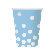 Pöttyös Silver Dots Blue papír pohár 6 db-os 270 ml party kellék