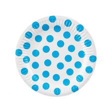  Pöttyös Sky Blue Polka Dot papírtányér 6 db-os 18 cm party kellék