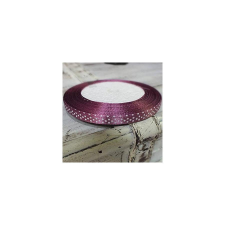  Pöttyös szaténszalag, padlizsánlila, szélessége: 6 mm. Az ár EGY méterre vonatkozik! dekorációs kellék