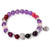  Power of Love – Ametiszt és achát ásvány karkötő strasszos dísszel vagy anélkül, dobozban