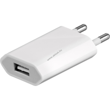 Powery töltő / USB töltőadapter USB 1A lapos  Okostelefon, Tablet, Powerbank, MP3 lejátszó fehér power bank