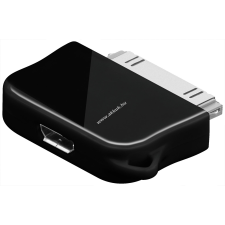Powery USB-adapter Micro-USB -> iPhone - iPod, iPhone, vagy iPad fekete (nem Apple Lightning Connector) tablet kellék