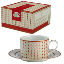 Pozzi Milano Porcelán teáscsésze+alj 220ml dobozban, Imperial bögrék, csészék