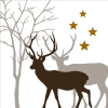 PPD PPD Winter Deers white papírszalvéta 33x33cm, 20db-os