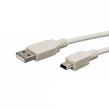 PRC 20133 USB 2.0 A - mini USB 2.0 B (apa - apa) kábel 1.8m - Fehér kábel és adapter