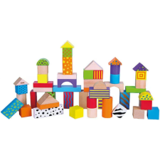 PRC Építőkocka 50 darabos színes, mintás barkácsolás, építés