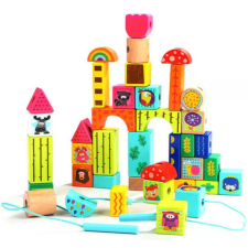 PRC Erdei állatok-építőkocka és fűzőcske együtt B barkácsolás, építés