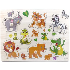 PRC Fogantyús fa puzzle, fogós puzzle, kirakó 30x23 cm - Állatos Nr5 puzzle, kirakós
