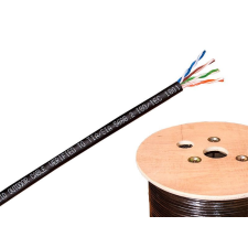 PRC UTP CAT5e Kültéri installációs kábel 100m - Fekete kábel és adapter