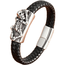 Predator Q1 bőr karkötő - csontváz - 23 cm (8488) karkötő