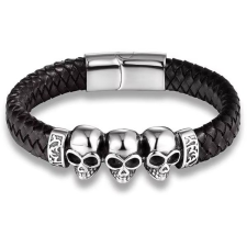 Predator Q1 Onyx Forge Férfi karkötő, fekete, koponya (8596544008753) karkötő