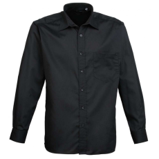 Premier Férfi ing Premier PR200 Men'S Long Sleeve poplin Shirt -4XL, Black