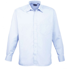 Premier Férfi ing Premier PR200 Men&#039;S Long Sleeve poplin Shirt -4XL, Light Blue férfi ing