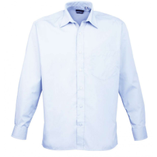 Premier Férfi ing Premier PR200 Men'S Long Sleeve poplin Shirt -6XL, Light Blue