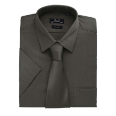 Premier Férfi ing Premier PR202 Men'S Short Sleeve poplin Shirt -2XL, Dark Grey
