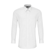 Premier Férfi ing Premier PR204 Men’S Long Sleeve Fitted poplin Shirt -M, White férfi ing
