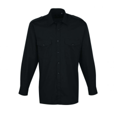 Premier Férfi ing Premier PR210 Men’S Long Sleeve pilot Shirt -2XL, Black
