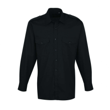 Premier Férfi ing Premier PR210 Men’S Long Sleeve pilot Shirt -M/L, Black férfi ing