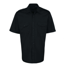 Premier Férfi ing Premier PR212 Men’S Short Sleeve pilot Shirt -2XL, Black férfi ing