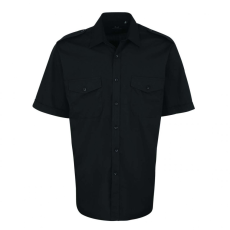 Premier Férfi ing Premier PR212 Men’S Short Sleeve pilot Shirt -S, Black