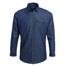 Premier Férfi ing Premier PR222 Men’S Jeans Stitch Denim Shirt -2XL, Indigo Denim férfi ing
