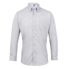 Premier Férfi ing Premier PR234 Men’S Long Sleeve Signature Oxford Shirt -L, Silver