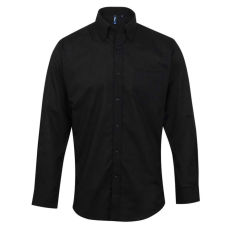 Premier Férfi ing Premier PR234 Men’S Long Sleeve Signature Oxford Shirt -XL, Black