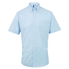 Premier Férfi ing Premier PR236 Men’S Short Sleeve Signature Oxford Shirt -2XL/3XL, Light Blue