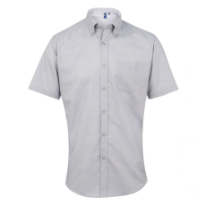 Premier Férfi ing Premier PR236 Men’S Short Sleeve Signature Oxford Shirt -2XL, Silver