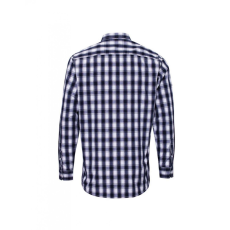 Premier Férfi ing Premier PR250 Mulligan' Check - Men'S Long Sleeve Cotton Shirt -3XL, White/Navy