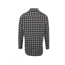 Premier Férfi ing Premier PR250 Mulligan' Check - Men'S Long Sleeve Cotton Shirt -S, Steel/Black