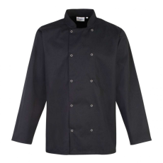 Premier Férfi kabát Premier PR665 Chef'S Long Sleeve Stud Jacket -3XL, Black
