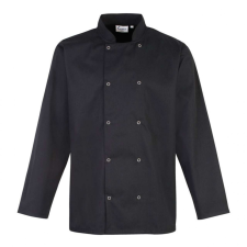 Premier Férfi kabát Premier PR665 Chef&#039;S Long Sleeve Stud Jacket -S, Black férfi kabát, dzseki