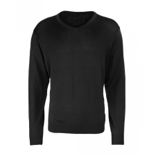 Premier Férfi Premier PR694 Men&#039;S Knitted v-neck Sweater -2XL, Black férfi pulóver, kardigán