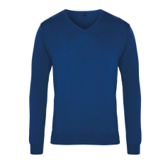 Premier Férfi Premier PR694 Men'S Knitted v-neck Sweater -2XL, Royal