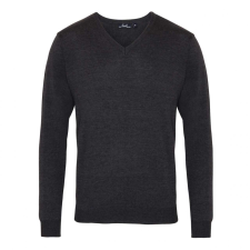 Premier Férfi Premier PR694 Men&#039;S Knitted v-neck Sweater -S, Charcoal férfi pulóver, kardigán