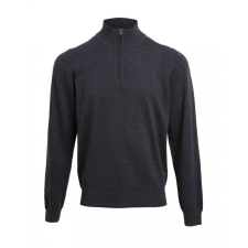 Premier Férfi Premier PR695 Men&#039;S Quarter-Zip Knitted Sweater -2XL, Charcoal férfi pulóver, kardigán
