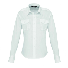 Premier Női blúz Premier PR310 Women&#039;S Long Sleeve pilot Shirt -3XL, White blúz