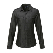 Premier Női blúz Premier PR322 Women&#039;S Jeans Stitch Denim Shirt -L, Black Denim blúz