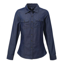 Premier Női blúz Premier PR322 Women'S Jeans Stitch Denim Shirt -XS, Indigo Denim