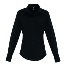 Premier Női blúz Premier PR344 Women&#039;S Stretch-Fit Cotton poplin Long Sleeve Shirt -2XL, Black blúz