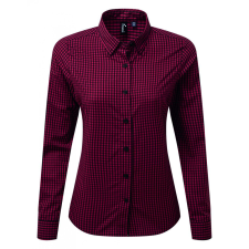 Premier Női blúz Premier PR352 Maxton&#039; Check Women&#039;S Long Sleeve Shirt -L, Black/Red blúz