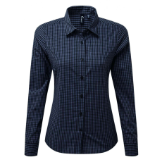 Premier Női blúz Premier PR352 Maxton' Check Women'S Long Sleeve Shirt -L, Steel/Black