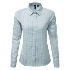 Premier Női blúz Premier PR352 Maxton&#039; Check Women&#039;S Long Sleeve Shirt -XS, Silver/White blúz