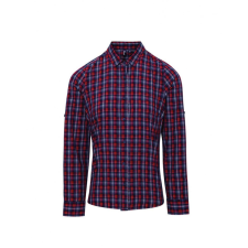 Premier Női blúz Premier PR356 Sidehill&#039; Check - Women&#039;S Long Sleeve Cotton Shirt -XL, Navy/Red blúz