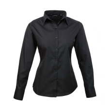 Premier Női Premier PR300 Women'S Long Sleeve poplin Blouse -6XL, Black blúz