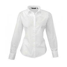 Premier Női Premier PR300 Women'S Long Sleeve poplin Blouse -XL, White