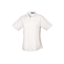 Premier Női Premier PR302 Women&#039;S Short Sleeve poplin Blouse -3XL, White blúz